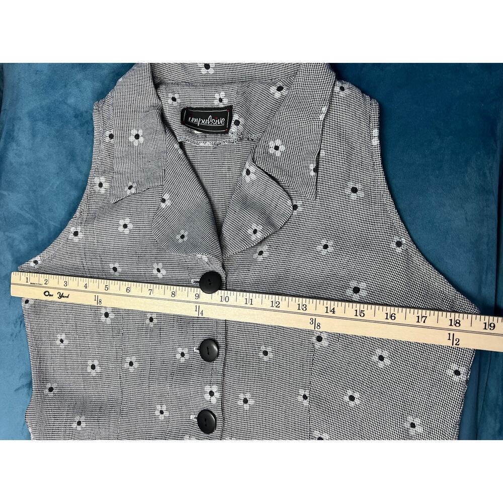 Impulsive Midi Dress Women M Button Front Polka Dot Sleeveless Minimal Sundres - Picture 4 of 7